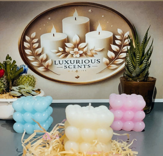 Bubble Candles Available in pink,white and blue